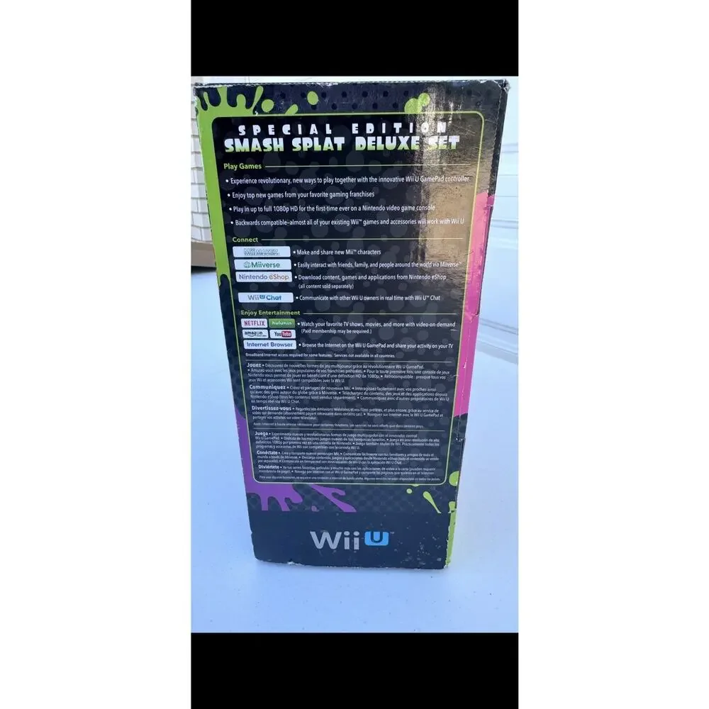 Brand New Nintendo Wii U Special Edition Smash Splatoon Deluxe Set 32GB Black